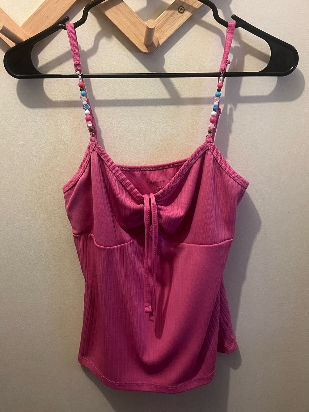 Beaded pink tank